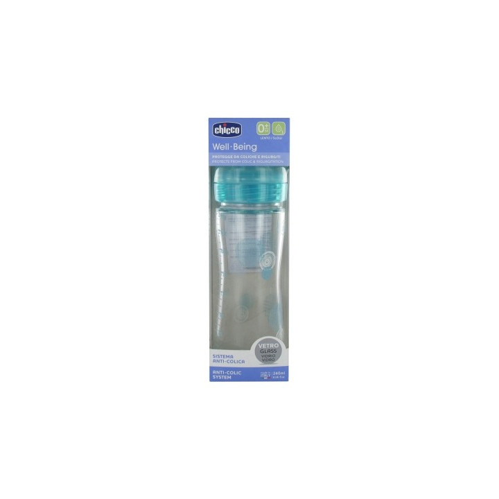Biberon Chicco Well Being 240 ml - Biberon en verre pour nouveau-nés