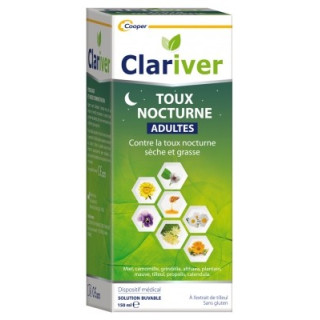 Clariver Toux Nocturne Adultes - Solution contre la toux nocturne