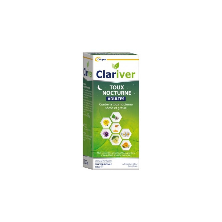 Clariver Toux Nocturne Adultes - Solution contre la toux nocturne