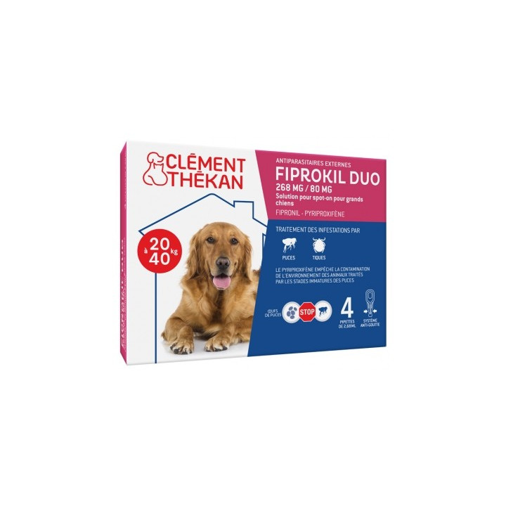 Fiprokil Duo Grand Chien - Antiparasitaire pour chiens