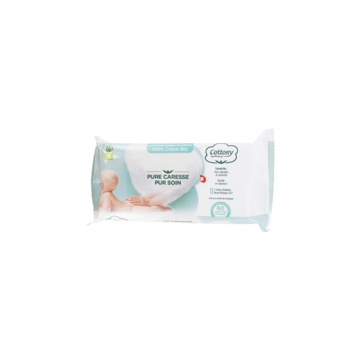 Lingettes Cottony Peaux Sensibles 60