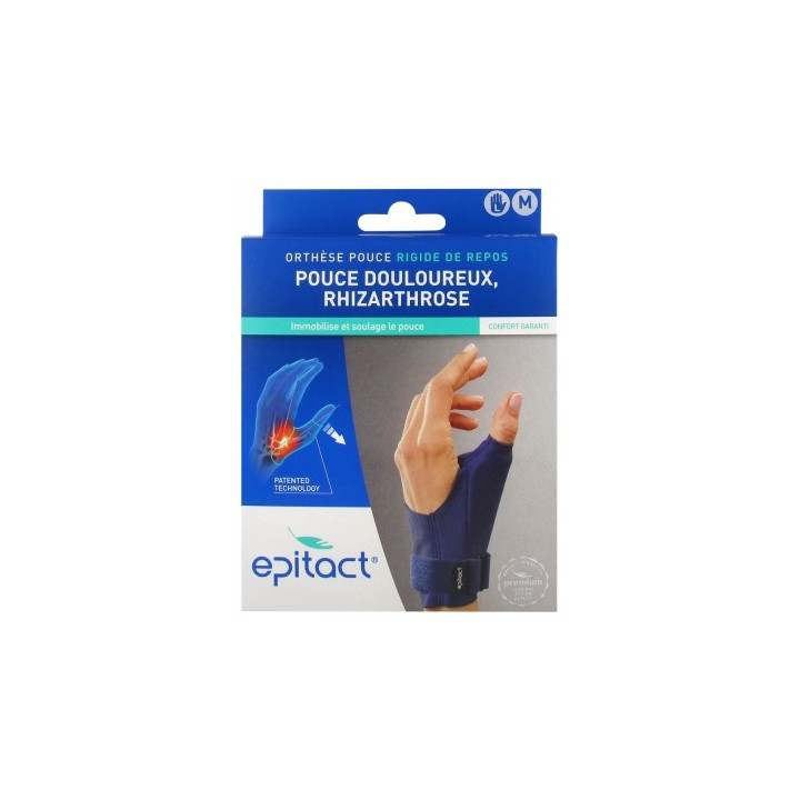 Orthèse pouce rigide de repos Epitact pour rhizarthrose main gauche