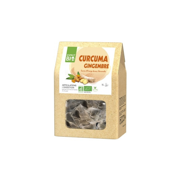 Infusion Bio Curcuma Gingembre - Esprit Bio