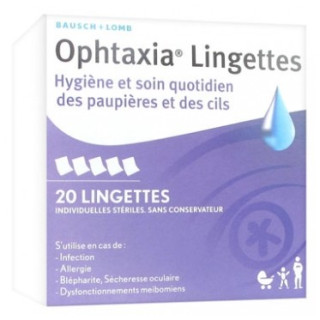 Lingettes Ophtaxia de Bausch + Lomb pour l'hygiène oculaire