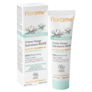 Crème visage hydratante riche bio Florame 50ml