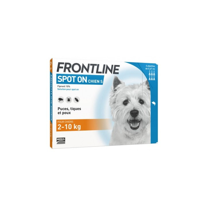 Frontline Spot-On Chien S - Antiparasitaire pour chiens de 2-10 kg