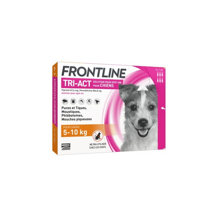 Frontline TRI-ACT Chiens 5-10 kg - Protection contre les parasites