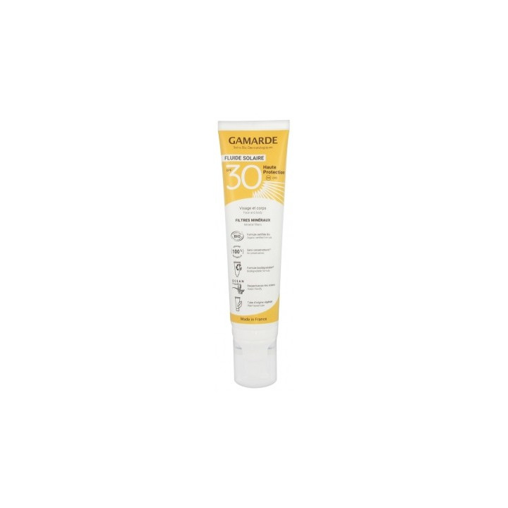 Fluide Solaire Haute Protection SPF30 Bio Gamarde
