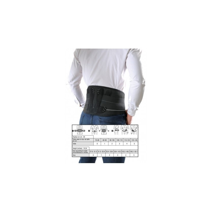 Ceinture lombaire Gibaud Lombogib Double Action Noire