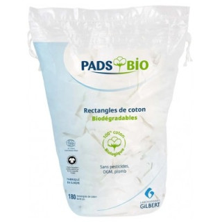 Coton Pads Bio Gilbert - 180 rectangles de coton biologique