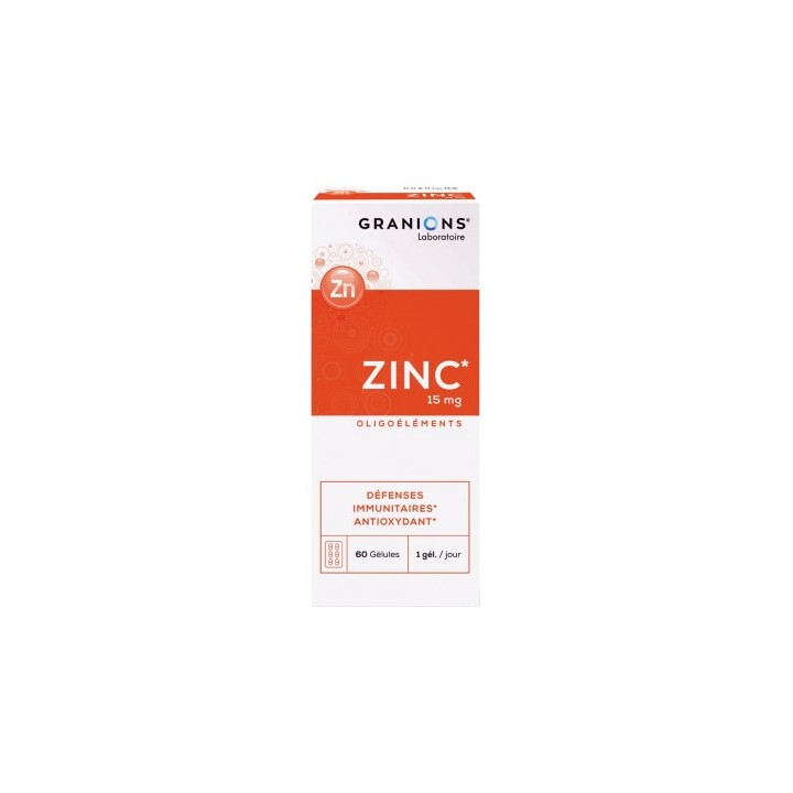 Granions Gluconate de Zinc 15 mg, complément alimentaire