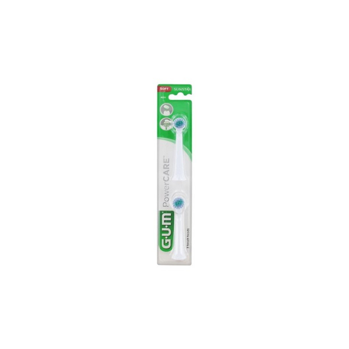 Brossettes GUM Power Care 2 Têtes de Brosse