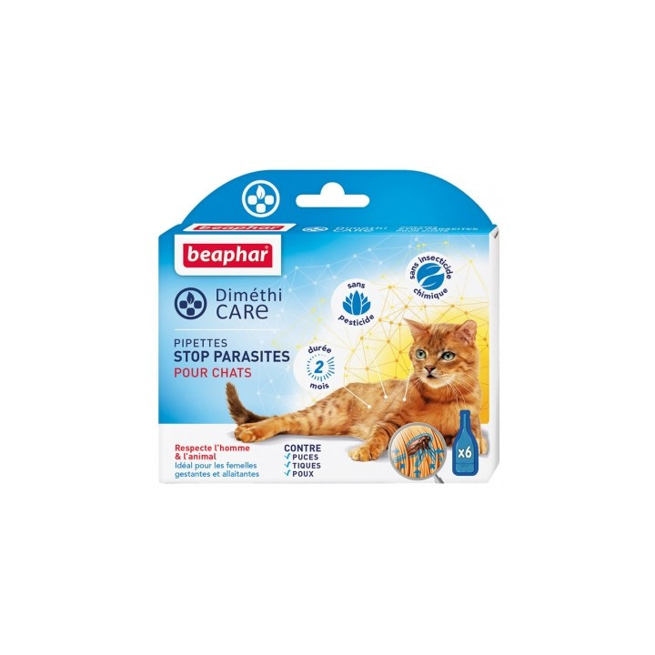 Beaphar Diméthicare Stop Parasites Chats - Protection antiparasitaire naturelle