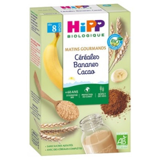 Céréales HiPP Bananes Cacao bio pour bébés