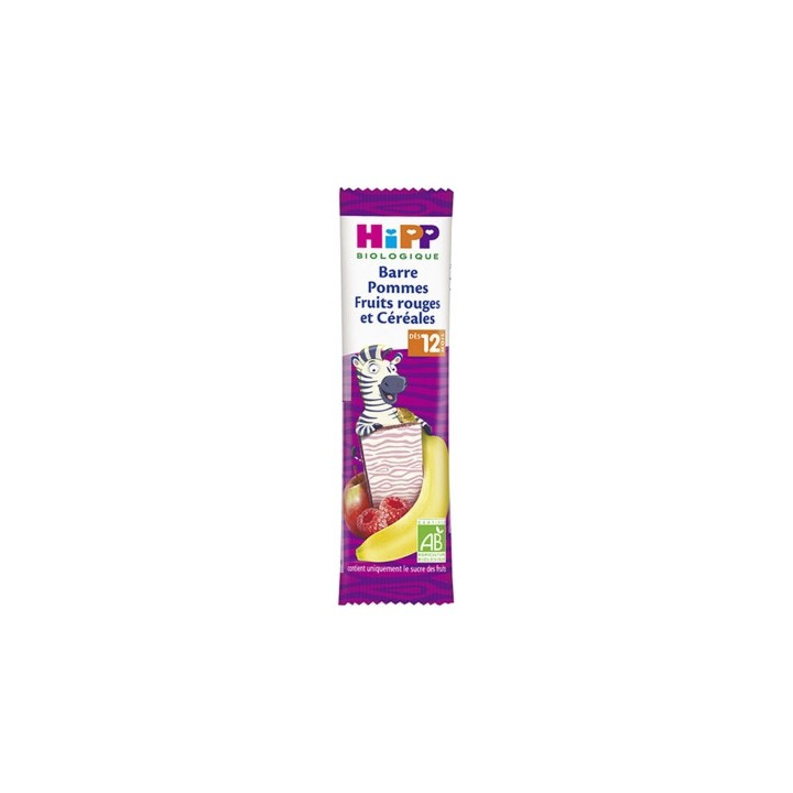 Barre HiPP Pommes Fruits Rouges et Céréales Bio - 25g