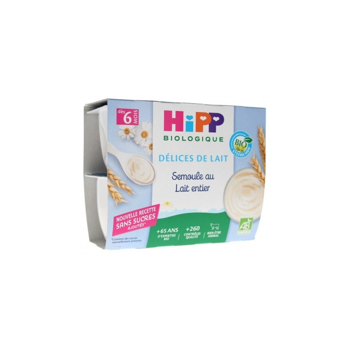 HiPP Délices de Lait Semoule Bio 4 Pots