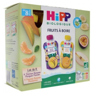 HiPP Fruits à Boire Bio 8 gourdes de 90 ml