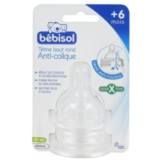 Tétines Bébisol Anti-Colique pour bébé de plus de 6 mois
