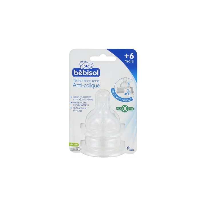 Tétines Bébisol Anti-Colique pour bébé de plus de 6 mois
