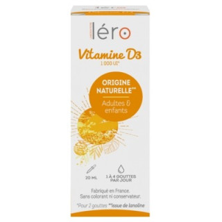 Léro Vitamine D3 20 ml - Complément Alimentaire Naturel