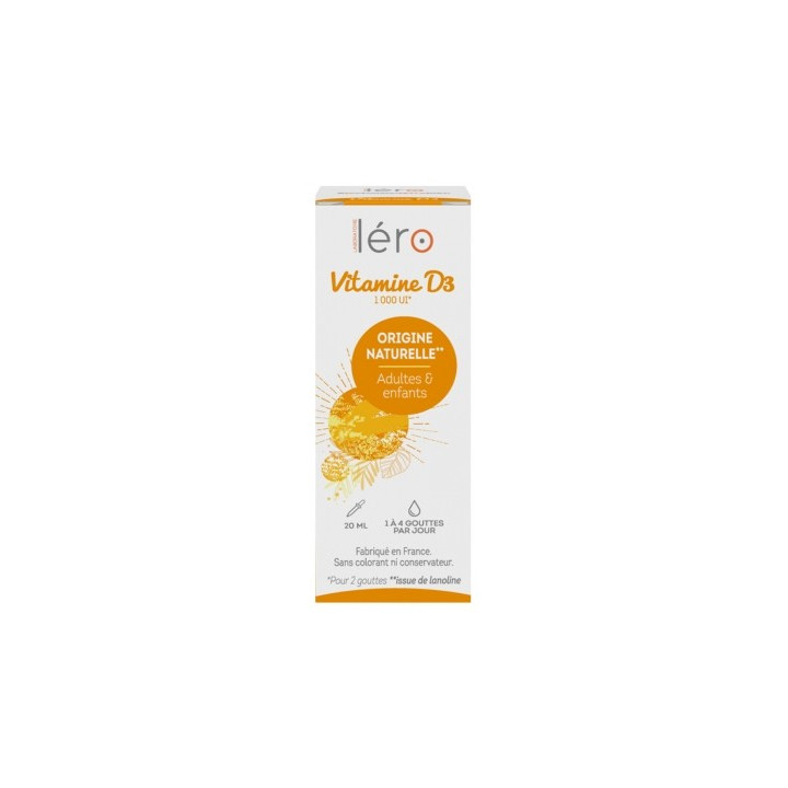 Léro Vitamine D3 20 ml - Complément Alimentaire Naturel