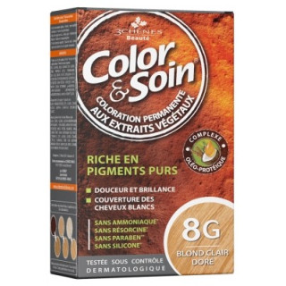 Coloration permanente Blond Clair Doré 8G des 3 Chênes