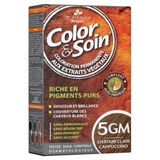 Coloration permanente châtain clair cappuccino 5GM