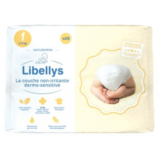 Couches Libellys Dermo-Sensitive Taille 1 - Confort et protection pour bébés