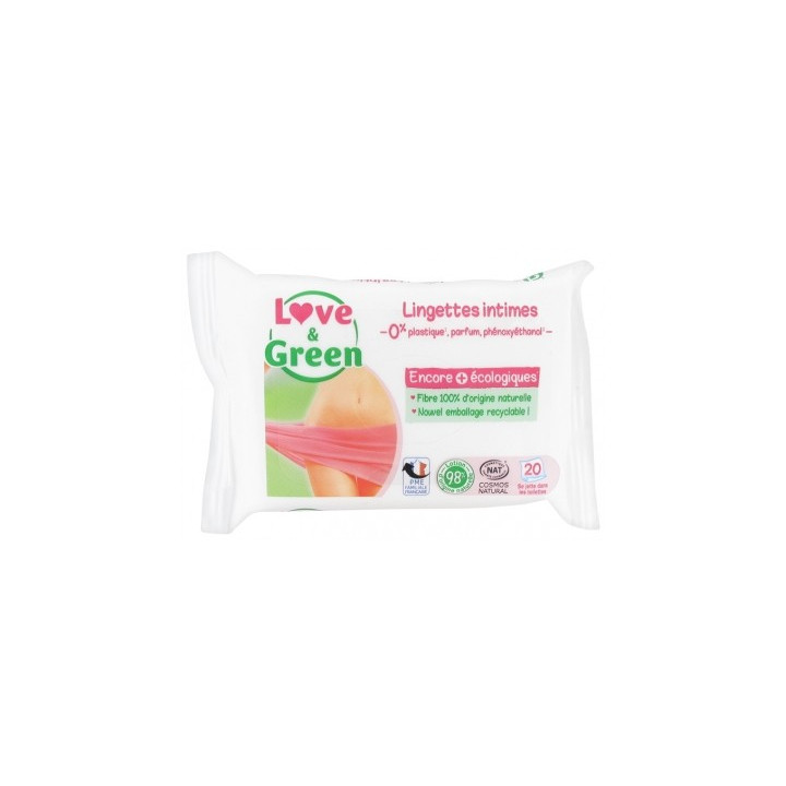Lingettes intimes Love & Green - Hygiène et confort