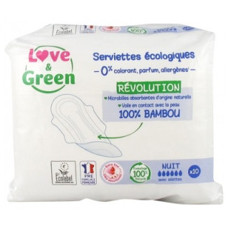 Serviettes hygiéniques Love & Green Nuit