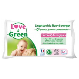 Lingettes Love & Green à la Fleur d'Oranger