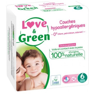 Couches Love & Green hypoallergéniques taille 6