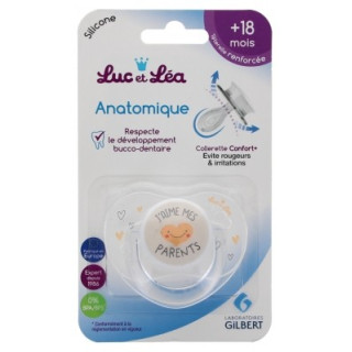 Sucette silicone anatomique Luc et Léa 18 mois+