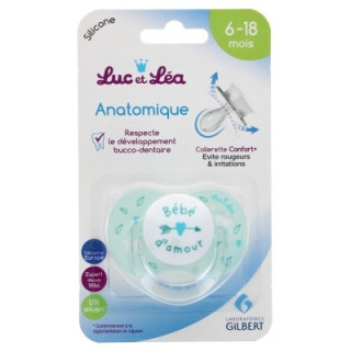 Sucette silicone 6-18 mois Luc et Léa