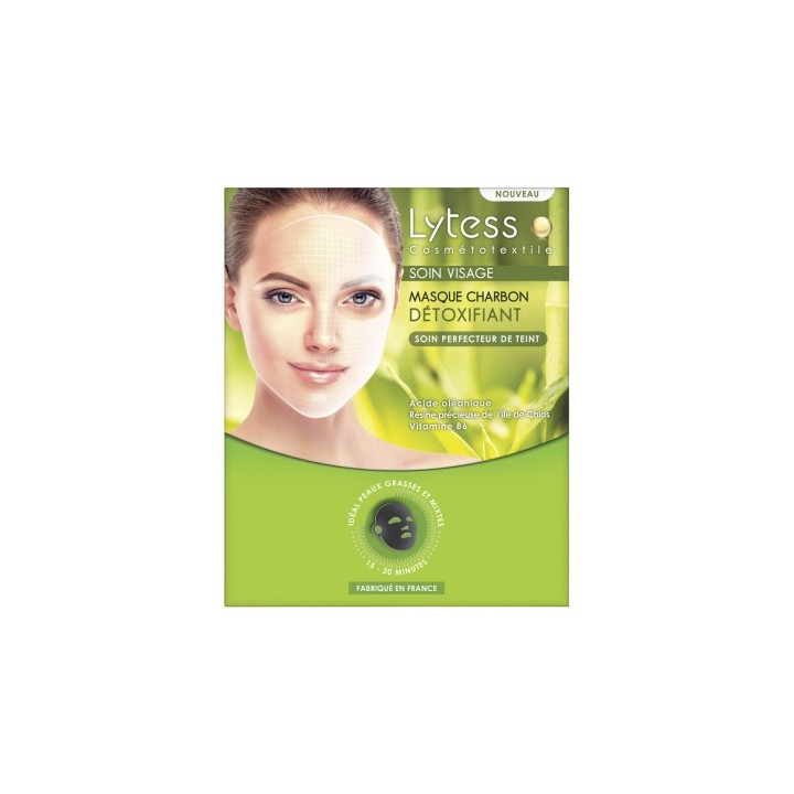 Masque visage Lytess Cosmétotextile au charbon