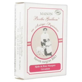 Savon surgras bio rose musquée et géranium