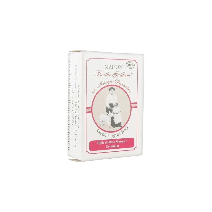 Savon surgras bio rose musquée et géranium