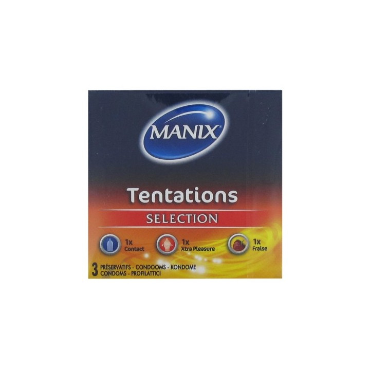 Préservatifs Manix Tentations - 3 préservatifs pour varier les plaisirs