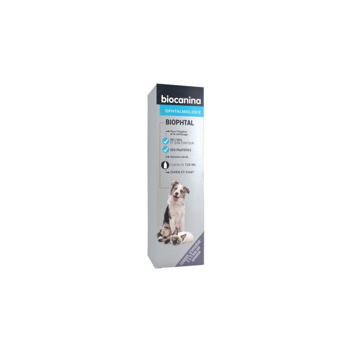 Biophtal Biocanina 125 ml, solution ophtalmique pour chiens et chats