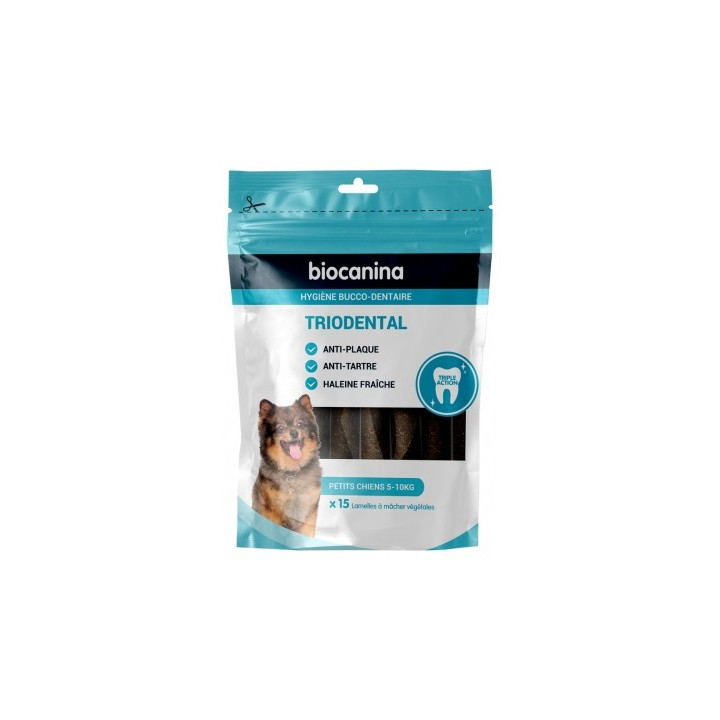 Biocanina Triodental - Lamelles végétales anti-tartre pour chiens