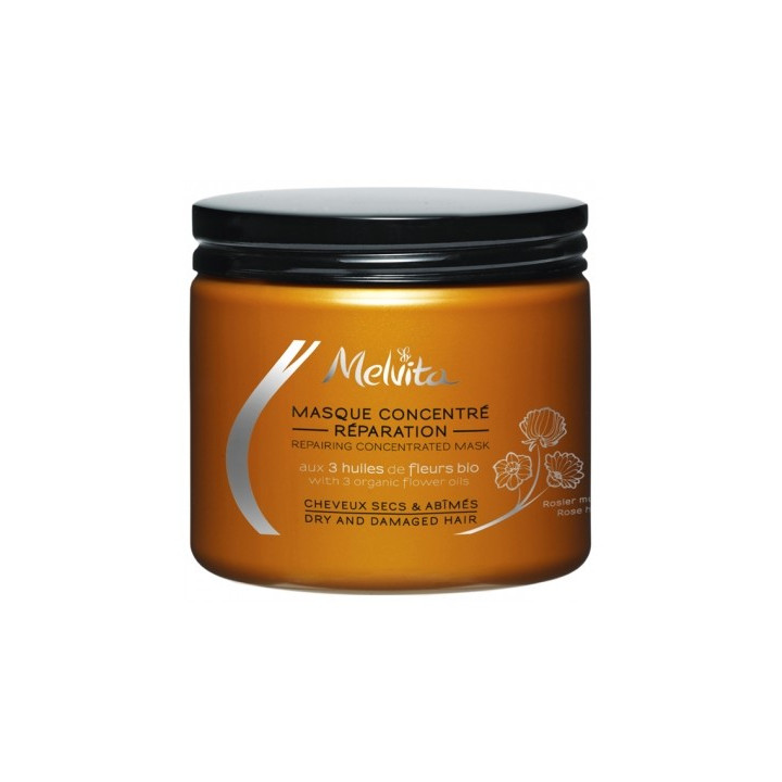 Masque Concentré Réparation Melvita pour cheveux secs