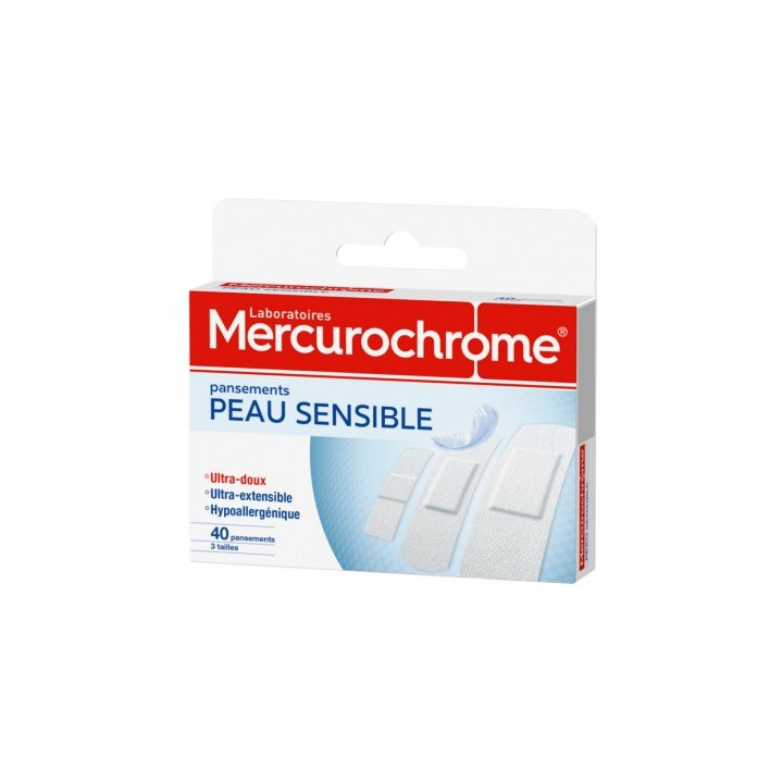 Mercurochrome Peau Sensible 40 pansements