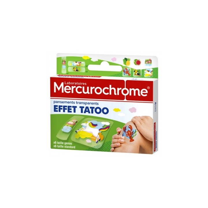 Pansements transparents Mercurochrome Effet Tatouage