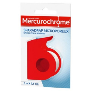 Sparadrap microporeux Mercurochrome 5m x 2,5cm