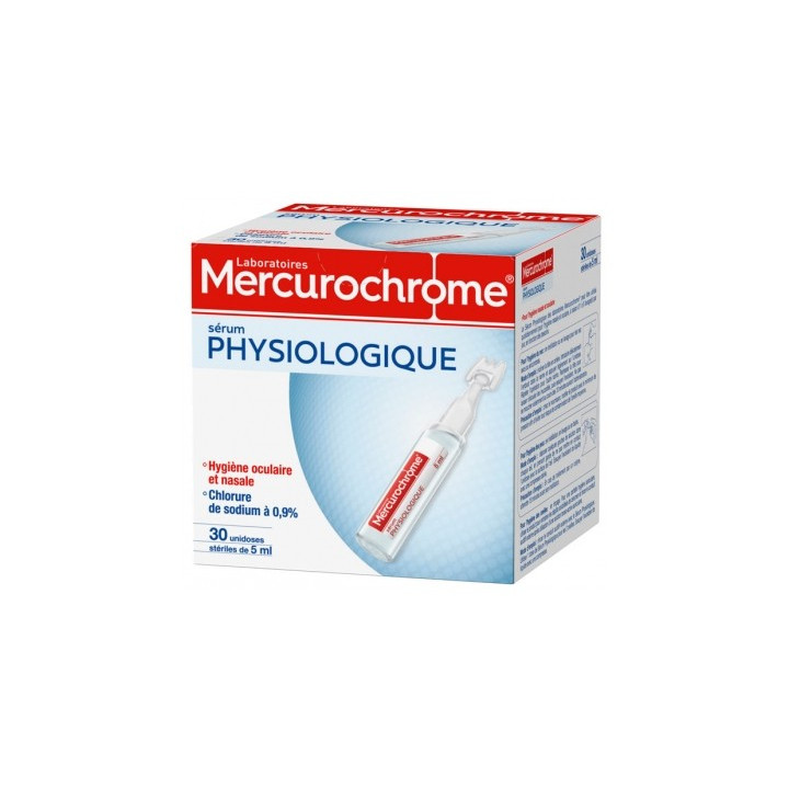 Sérum Physiologique Mercurochrome 30 unidoses