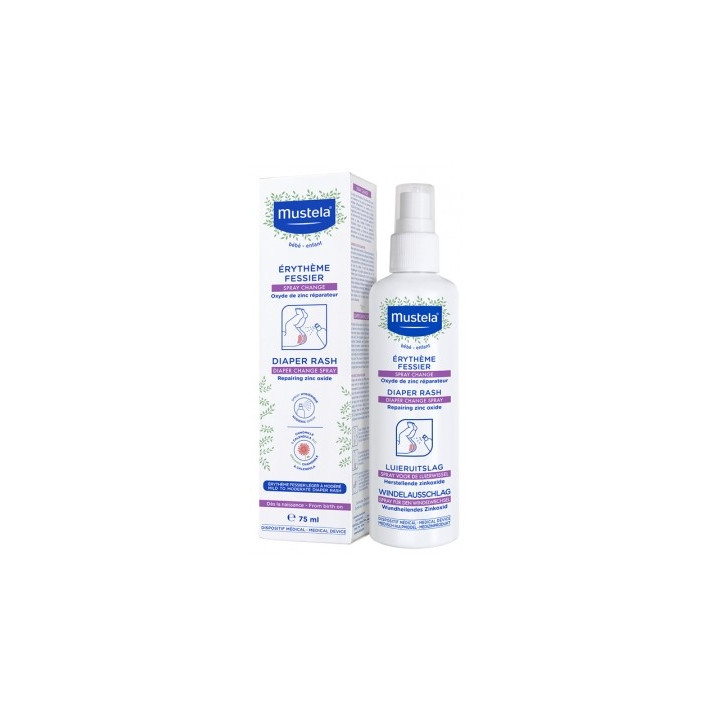 Mustela Érythème Fessier Spray Change - Protection et réparation de la peau de bébé