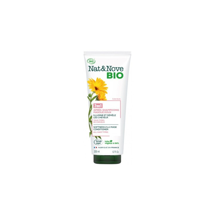 Nat&Nove Bio 2en1 Après-Shampoing Masque Doux Calendula
