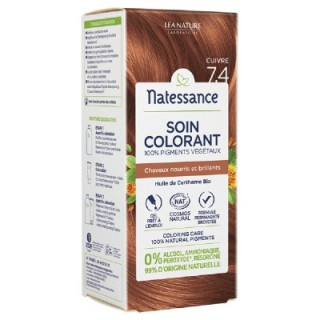 Soin Colorant Cuivré 7.4 Natessance - Coloration naturelle