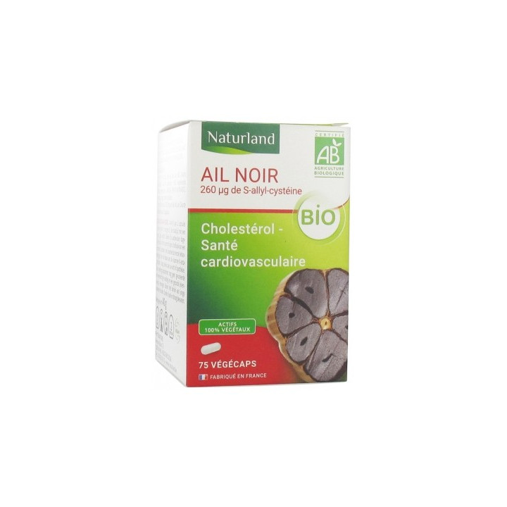Naturland Ail Noir Bio - Complément alimentaire pour la santé cardiovasculaire