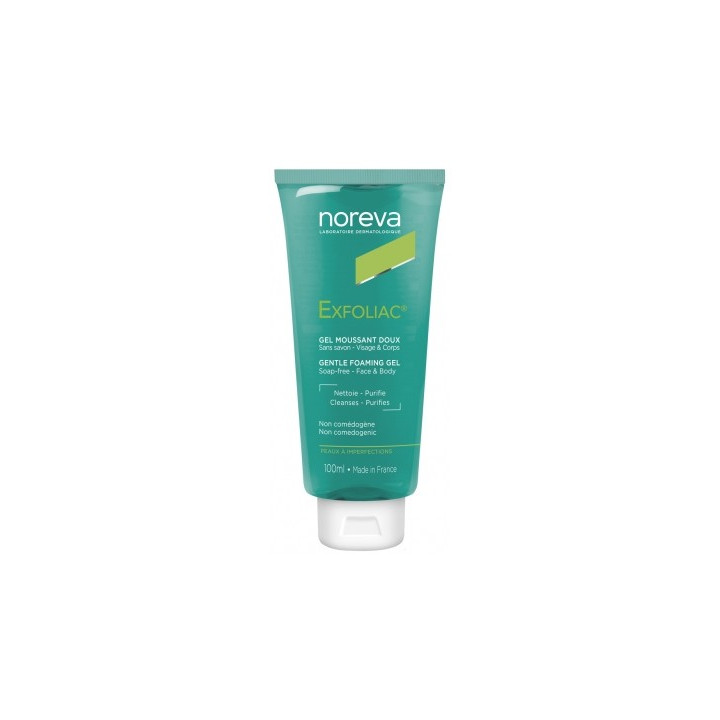 Noreva Exfoliac Gel Moussant Doux - Nettoyant pour peaux à imperfections